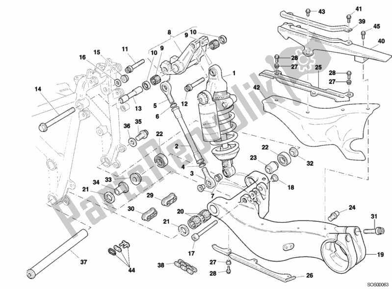 Toutes les pièces pour le Amortisseur Arrière du Ducati Superbike 996 RS 2001